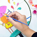 6pcs Round Fan Children DIY Hand-painted Blank Fan Painting White Fan Cool Fan