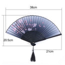 2pcs Beautiful Wedding Folding Hand Fan Chinese Silk Bamboo Pattern Bridal Gift