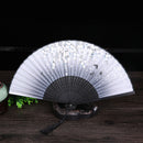2x Chinese Hand Fan Folding Silk Bamboo Retro Printing Wedding Party Hot