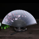 2pcs Beautiful Wedding Folding Hand Fan Chinese Silk Bamboo Pattern Bridal Gift