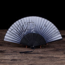2x Chinese Hand Fan Folding Silk Bamboo Retro Printing Wedding Party Hot
