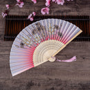 2x Chinese Style Hand Held Fan Blank Silk Cloth Folding Fan Party Wedding Decor