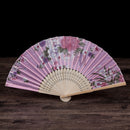 Lots Chinese Japanese Folding Silk Butterfly & Flowers Bamboo Pocket Hand Fan
