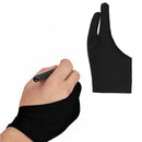 2pc Black Drawing Two Finger Glove Artist Graphics Painting Anti-fouling Glove