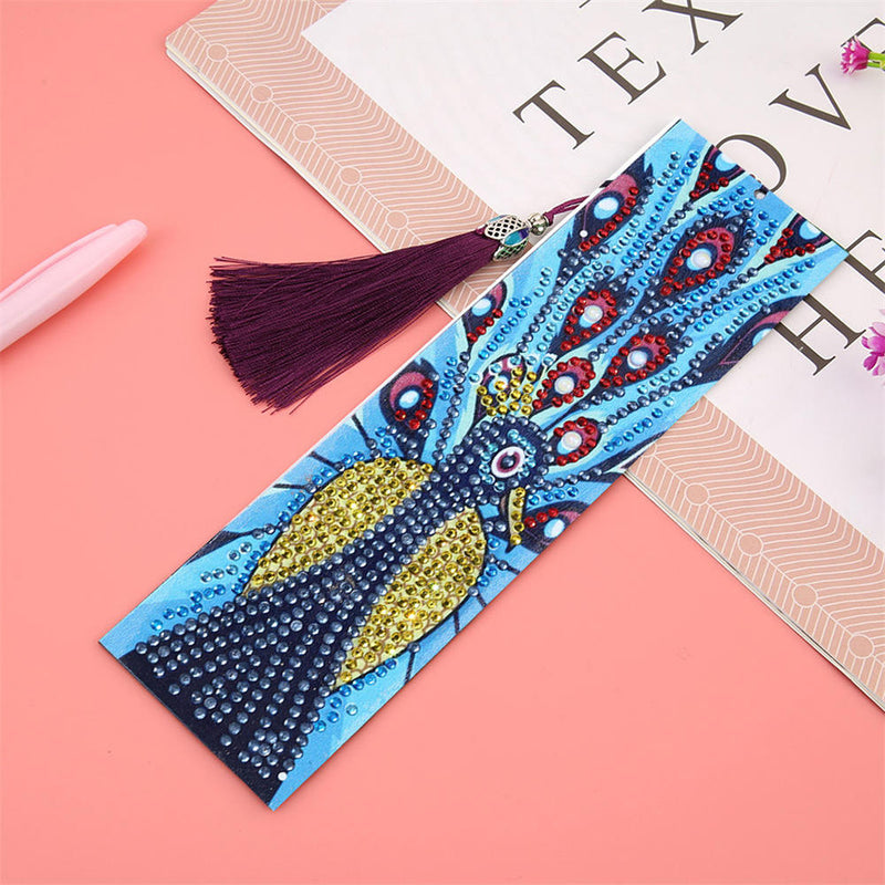 DIY Special Shaped Diamond Painting Creative Tassel Book Marks Leather Bookmark