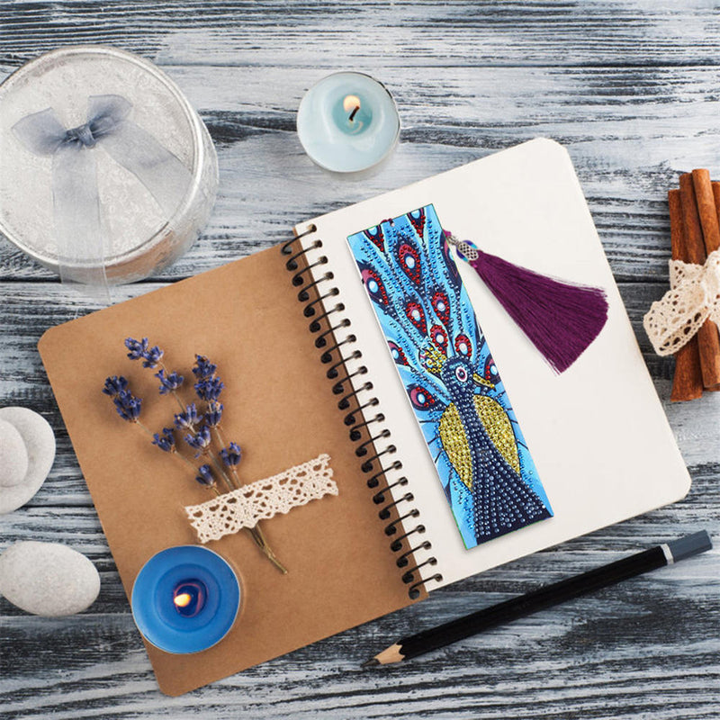DIY Special Shaped Diamond Painting Creative Tassel Book Marks Leather Bookmark