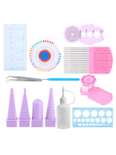 Paper Quilling DIY Craft Tool Slotted Template Board Mould Grid Needle Kit Set