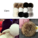 12X Faux Fur Pom Pom Ball For Hat Bags Keychain Fluffy Ball Pendant Accessories