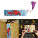 DIY Special Flower Shaped Diamond Painting Leather Tassel Bookmark Handicrafts
