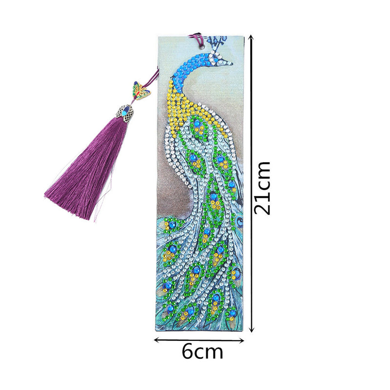 1*DIY Shaped Drill Bookmark Diamond Painting Bookmarks Tassel Notebook Mark New