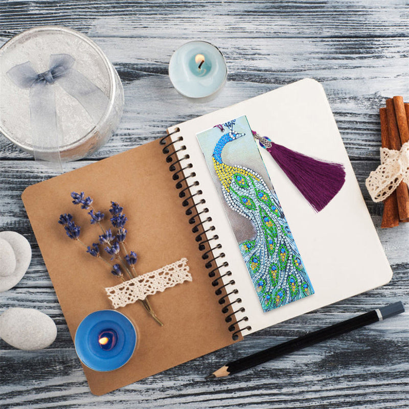 1*DIY Shaped Drill Bookmark Diamond Painting Bookmarks Tassel Notebook Mark New