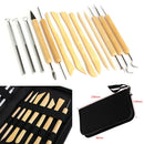 14-in-1 Professional Wooden Metal Pottery Sculpture Clay Tools Kit Set New