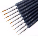 9x Artist Weasel Hair Brush Pen Ink Brush for Gouache Watercolor Oil Painting