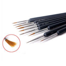 9x Artist Weasel Hair Brush Pen Ink Brush for Gouache Watercolor Oil Painting