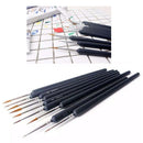 9x Artist Weasel Hair Brush Pen Ink Brush for Gouache Watercolor Oil Painting