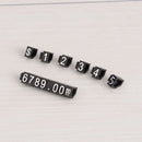 White on Black Number Letter Adjustable Price Display Counter Stand Tag Label