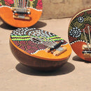 7 Keys Kalimba Colored Drawing Coconut Shell Thumb Piano Mbira Mini z x