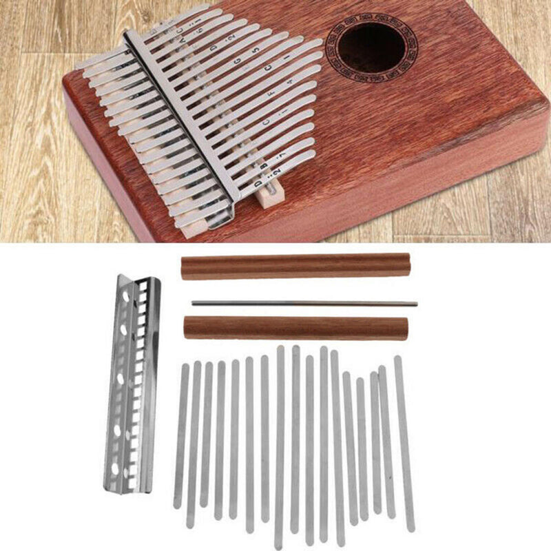 1 Set DIY 17 Steel Keys with Bridge Saddle for Kalimba Mbira Thumb Piano