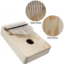 17 Key African Solid Mahogany Wood Thumb Piano Finger Percussion Wooden Metal