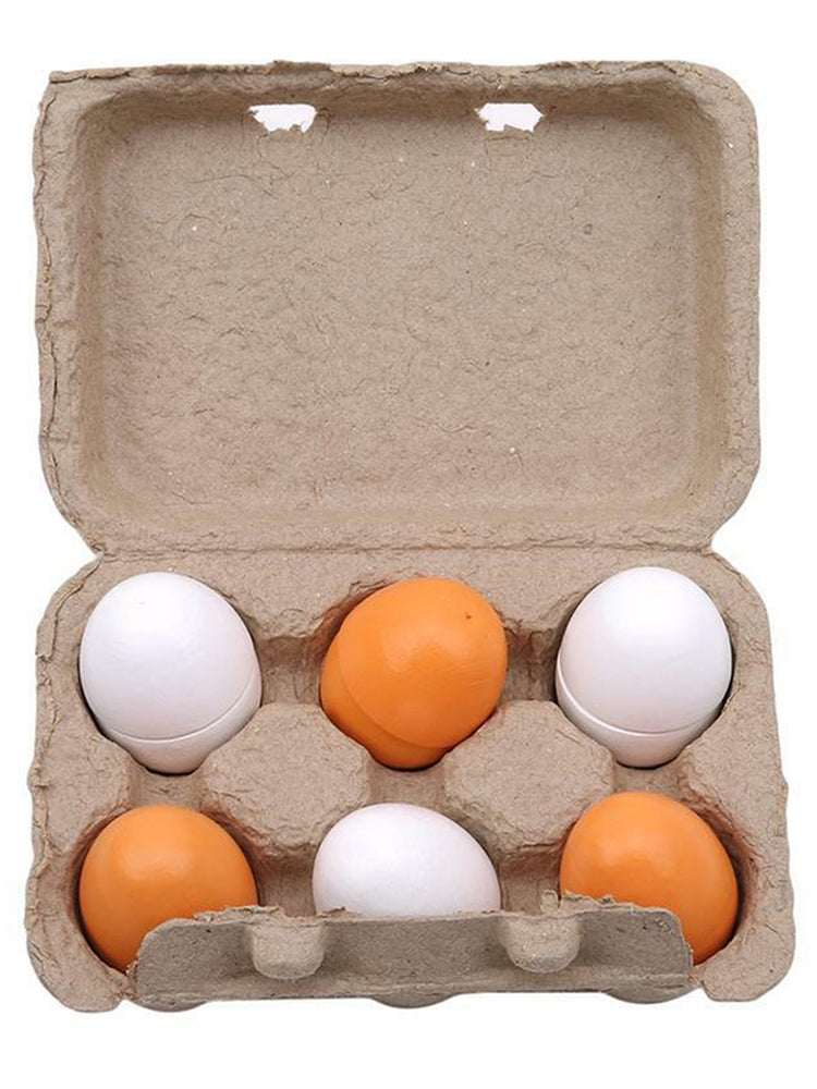 6pcs Set Wooden Eggs Yolk Pretend Play Kitchen Food Kid Toys Child Gifts Cooking