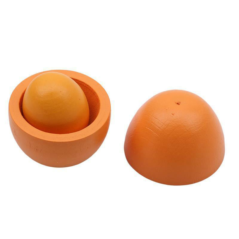 6pcs Set Wooden Eggs Yolk Pretend Play Kitchen Food Kid Toys Child Gifts Cooking