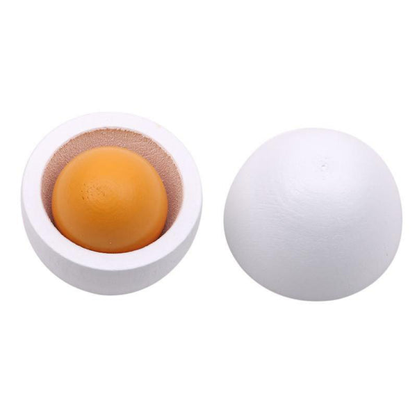 6pcs Set Wooden Eggs Yolk Pretend Play Kitchen Food Kid Toys Child Gifts Cooking