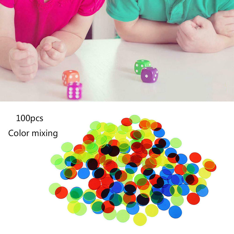 100 Pcs Bingo Chips 2cm for Kids Poker Counter Bingo Card Games New Hot
