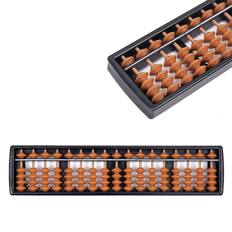 1 x Brown Abacus 17 Digits Arithmetic Tool Kid's Math Learn Aid Caculator Hot