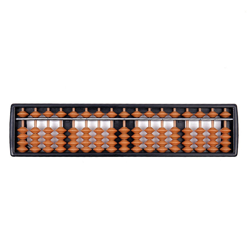 1 x Brown Abacus 17 Digits Arithmetic Tool Kid's Math Learn Aid Caculator Hot
