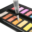 24 Colors Professional Watercolor Paint Draw Painting + Water Brush Pigments Set