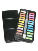 24 Colors Professional Watercolor Paint Draw Painting + Water Brush Pigments Set