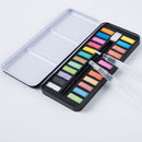 24 Colors Professional Watercolor Paint Draw Painting + Water Brush Pigments Set