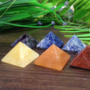 Set of 7 Chakra Pyramid Stone Crystal Healing Wicca Natural Spirituality Lot New