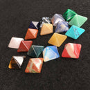 Set of 7 Chakra Pyramid Stone Crystal Healing Wicca Natural Spirituality Lot New