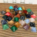 Pack of 7 Chakra Pyramid Stone Set Crystal Healing Wicca Natural Spirituality
