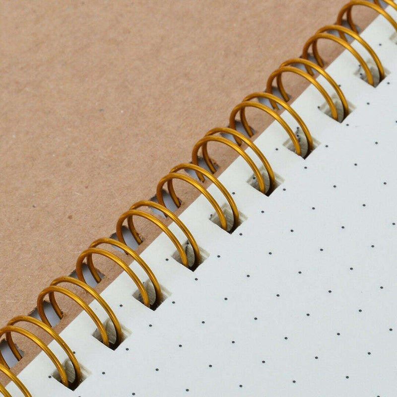 1 x Journal Notebook A5 Hardcover Cardboard Dot Grid Spiral Journal White