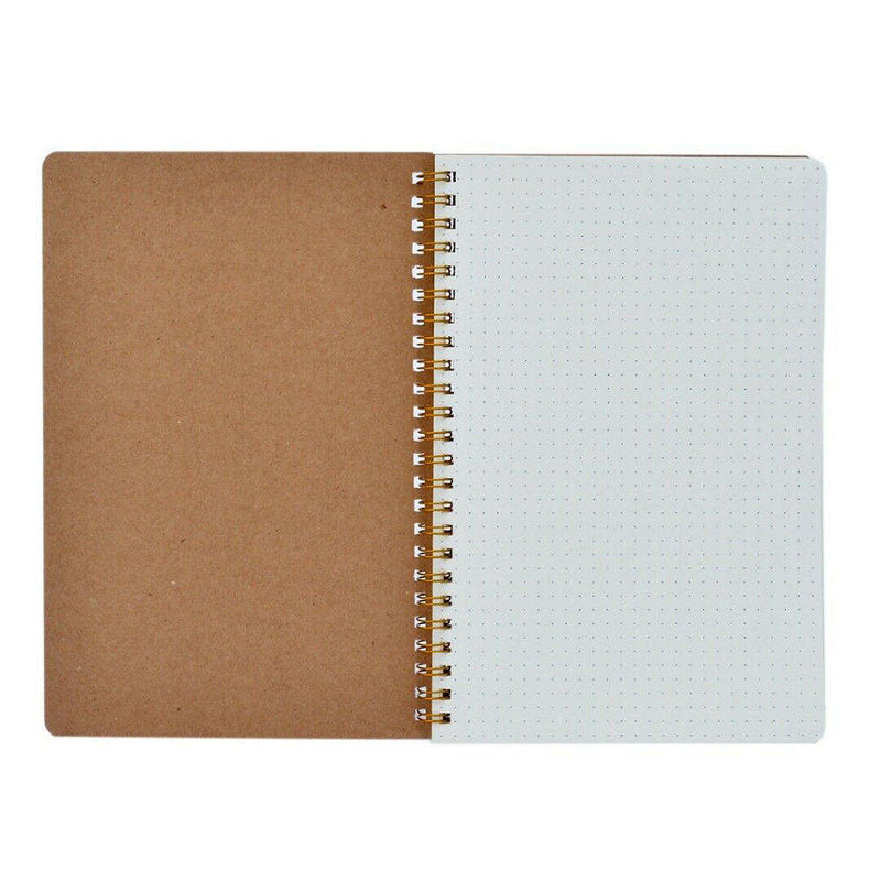 1 x Journal Notebook A5 Hardcover Cardboard Dot Grid Spiral Journal White