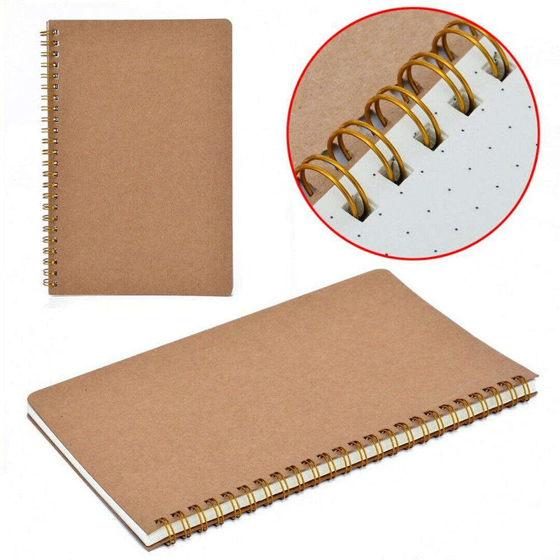 1 x Journal Notebook A5 Hardcover Cardboard Dot Grid Spiral Journal White