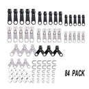 84Pcs Replacement Zipper Zip Repair Fixer Kit Metal Install Pliers Newest Useful