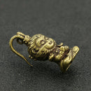 Mini Animal Sculpture Monkey King Brass Carved Statue Home Office Table Decor