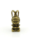 Mini Animal Sculpture Monkey King Brass Carved Statue Home Office Table Decor