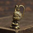 Mini Monkey King Animal Statue Cute Brass Carved Ornament Home Table Decor 1Pc