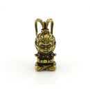 Mini Animal Sculpture Monkey King Brass Carved Statue Home Office Table Decor