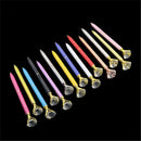 2 Pcs Metal Diamond Head Crystal Ball Pen Creative Concert Pen Stationery Gift