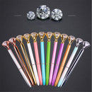 2 Pcs Metal Diamond Head Crystal Ball Pen Creative Concert Pen Stationery Gift