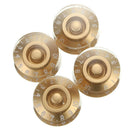 4pcs Guitar Part Speed Control Knob Numerals Electric Guitar Part Golden Color