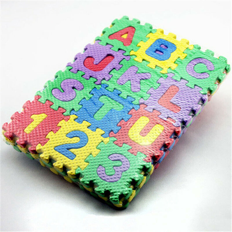 36Pcs EVA Foam Mat Alphabet Number Puzzle Play Flooring Mat for Toddler Baby