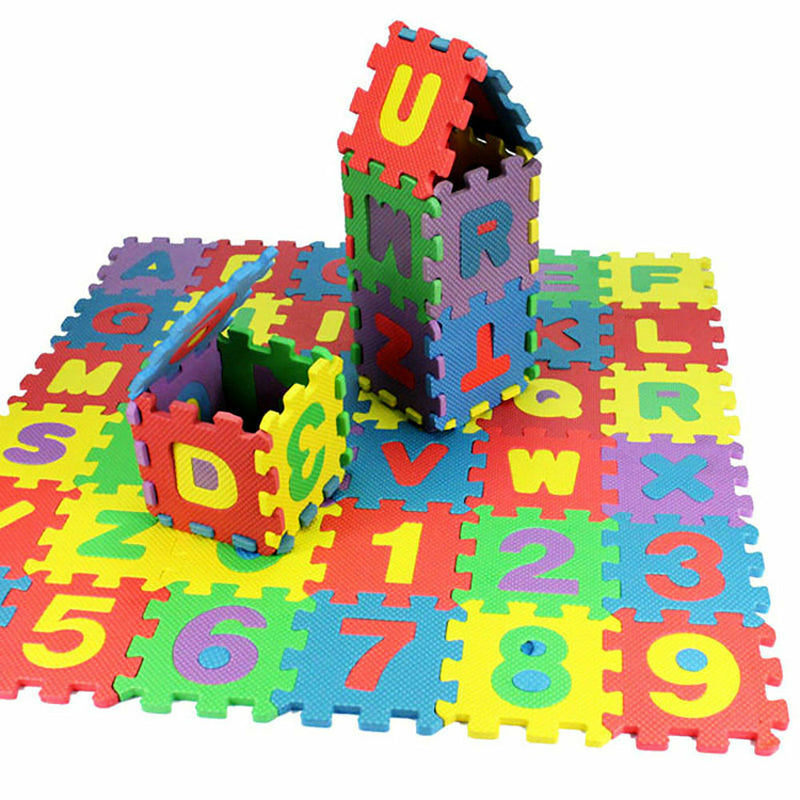 36Pcs EVA Foam Mat Alphabet Number Puzzle Play Flooring Mat for Toddler Baby