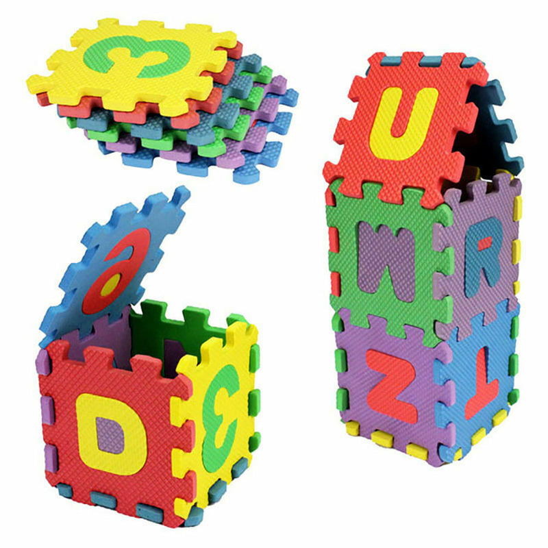 36Pcs EVA Foam Mat Alphabet Number Puzzle Play Flooring Mat for Toddler Baby