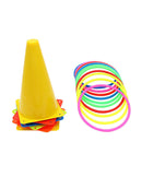 Ring Toss Game Set 2-In-1 Cones Throwing Rings Kids Birthday Gifts Outdoor Play